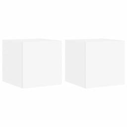 Berkfield Home TV Wall Cabinets with LED Lights 2 pcs White 30.5x35x30 cm - thumbnail 1