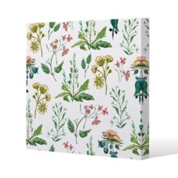 Benjamin Tate Design Watercolour Leaves & Flowers Slim Style Canvas Print 20x20cm in Natural - Size: 20x20 cm - thumbnail 2