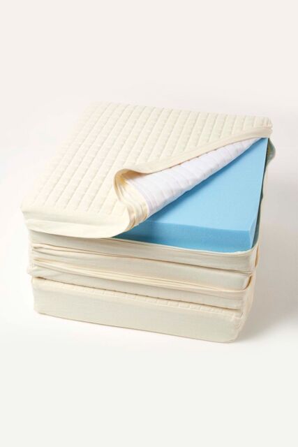 Homescapes Quilted Cotton 3 Seater Orthopaedic Booster Cushion Cover in Cream - image 1