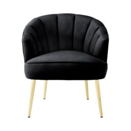 GFW Pettine Velvet Accent Chair in Black - thumbnail 2