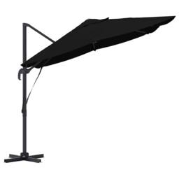 Berkfield Home Cantilever Umbrella Black Polyester canopy with metal frame Large - thumbnail 6