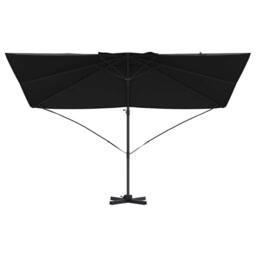Berkfield Home Cantilever Umbrella Black Polyester canopy with metal frame Large - thumbnail 5