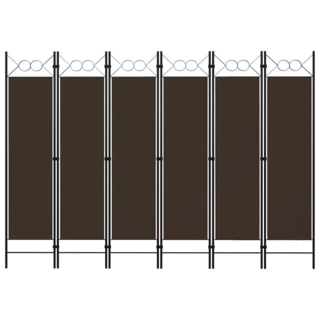Berkfield Home 6-Panel Room Divider Brown 240x180 cm - image 1