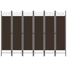 Berkfield Home 6-Panel Room Divider Brown 240x180 cm - thumbnail 1