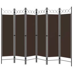 Berkfield Home 6-Panel Room Divider Brown 240x180 cm - thumbnail 2