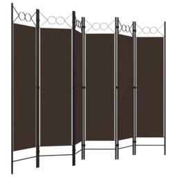 Berkfield Home 6-Panel Room Divider Brown 240x180 cm - thumbnail 3