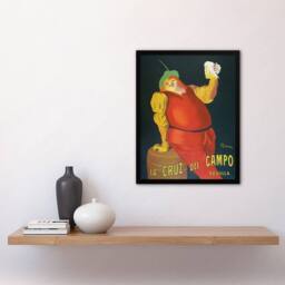 Artery8 La Cruz del Campo Beer Advert Vintage Framed Wall Art Print Cappiello in Red - Size: A4 - thumbnail 4