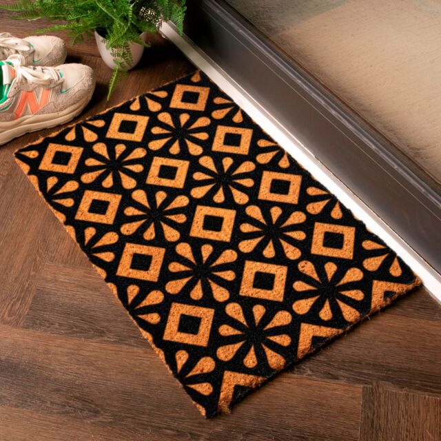 Artsy Mats Square Tiles Patterned Doormat in Black - Size: 40 cm x 60 cm - image 1