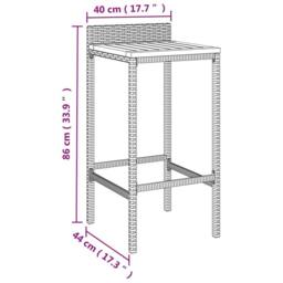 Berkfield Home 9 Piece Garden Bar Set Grey Poly Rattan& Solid Wood Acacia - thumbnail 8