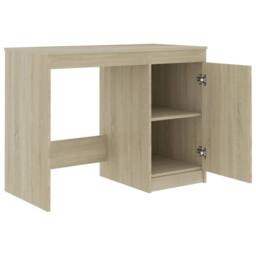 Berkfield Home Desk Sonoma Oak 140x50x76 cm Engineered Wood in Light Oak - Size: 140 x 50 x 76 cm - thumbnail 6