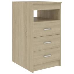 Berkfield Home Desk Sonoma Oak 140x50x76 cm Engineered Wood in Light Oak - Size: 140 x 50 x 76 cm - thumbnail 7