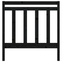 Berkfield Home Beautiful Bed Headboard Black 95x4x100 cm Solid Wood Pine - Size: 95 x 4 x 100 cm - thumbnail 4