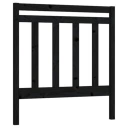 Berkfield Home Beautiful Bed Headboard Black 95x4x100 cm Solid Wood Pine - Size: 95 x 4 x 100 cm - thumbnail 3