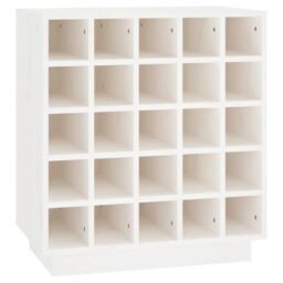 Berkfield Home Wine Cabinet White 55.5x34x61 cm Solid Wood Pine - thumbnail 2