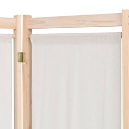 Berkfield Home 5-Panel Room Divider Cream 200x170x4 cm Fabric in Beige - Size: 200 x 170 x 4 cm - thumbnail 3