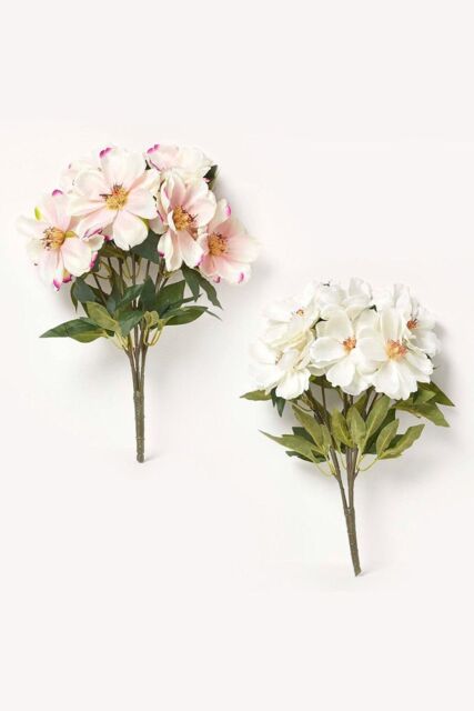 Homescapes Set of 2 Pink & Cream Artificial Magnolia Bouquet Arrangements - image 1