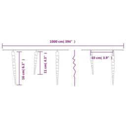 Berkfield Home Christmas Icicle Light 100 LEDs Warm White 10 m Acrylic PVC - thumbnail 7