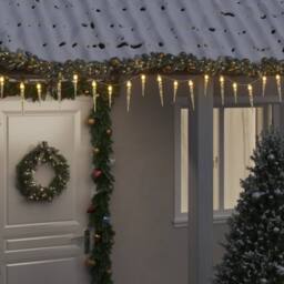 Berkfield Home Christmas Icicle Light 100 LEDs Warm White 10 m Acrylic PVC - thumbnail 2