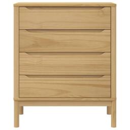 Berkfield Home Beautiful Chest of Drawers FLORO Wax Brown Solid Wood Pine in Tan - thumbnail 5