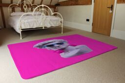 Benjamin Tate Design Plaster Statue Of David'S Head In Blue Sunglasses Designer Rug in Natural - Size: Large - thumbnail 3