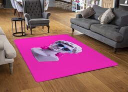Benjamin Tate Design Plaster Statue Of David'S Head In Blue Sunglasses Designer Rug in Natural - Size: Large - thumbnail 2