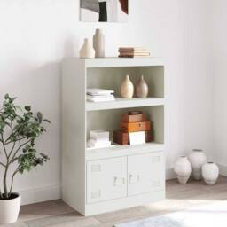 Berkfield Home Sideboard White 67x39x107 cm Steel - Size: 67 x 39 x 107 cm - thumbnail 1