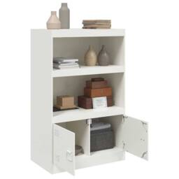 Berkfield Home Sideboard White 67x39x107 cm Steel - Size: 67 x 39 x 107 cm - thumbnail 4