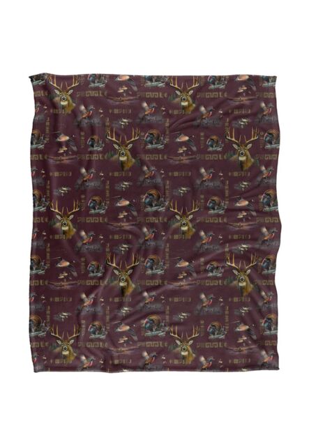 JQ Licensing Cf-Jp Big Game Deer, Ducks, Turkey, Pheasant Hunting Pattern Silky Touch Super Soft Throw Blanket 152 X 127 cm in White - image 1
