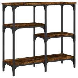Berkfield Home Decorative Console Table Smoked Oak 80x29x75 cm Engineered Wood in Brown - Size: 80 x 29 x 75 cm - thumbnail 3
