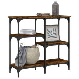 Berkfield Home Decorative Console Table Smoked Oak 80x29x75 cm Engineered Wood in Brown - Size: 80 x 29 x 75 cm - thumbnail 1