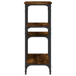 Berkfield Home Decorative Console Table Smoked Oak 80x29x75 cm Engineered Wood in Brown - Size: 80 x 29 x 75 cm - thumbnail 5