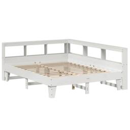 Berkfield Home Bookcase Bed without Mattress White 140x200cm Solid Wood Pine - Size: 140x200 cm - thumbnail 3
