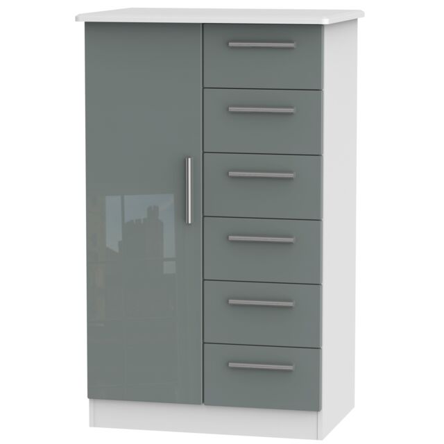 Ready Assembled 2 U Windsor 1 Door 5 Drawer Childrens Wardrobe (Ready Assembled) in Light Grey
