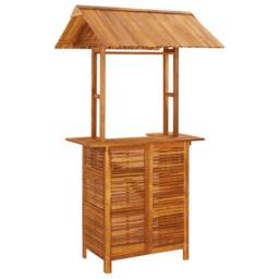 Berkfield Home 5 Piece Garden Bar Set Solid Wood Acacia in Brown - thumbnail 4