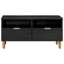 Berkfield Home Coffee Table Black 80x54x40 cm Engineered Wood - Size: 80 x 54 x 40 cm - thumbnail 3