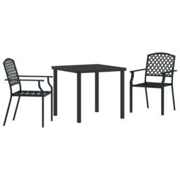 Berkfield Home 3 Piece Garden Dining Set Anthracite Steel in Black