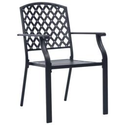 Berkfield Home 3 Piece Garden Dining Set Anthracite Steel in Black - thumbnail 6