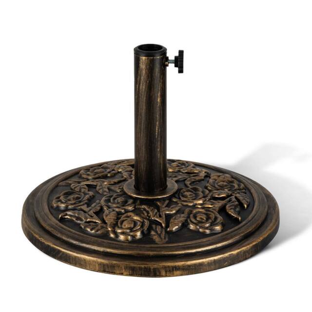 Keplin Parasol Base Stand 9kg, Umbrella Holder for Garden - Fits 45mm Pole in Bronze - image 1