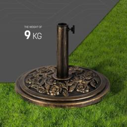 Keplin Parasol Base Stand 9kg, Umbrella Holder for Garden - Fits 45mm Pole in Bronze - thumbnail 5