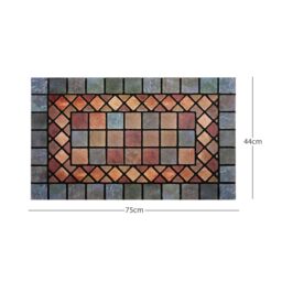 Nicoman Eco-Friendly Elegant Tile Mat Barrier Doormat Blue Border - Size: 90 cm x 60 cm - thumbnail 2