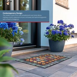 Nicoman Eco-Friendly Elegant Tile Mat Barrier Doormat Blue Border - Size: 90 cm x 60 cm - thumbnail 5