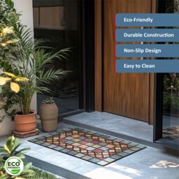 Nicoman Eco-Friendly Elegant Tile Mat Barrier Doormat Blue Border - Size: 90 cm x 60 cm - thumbnail 3