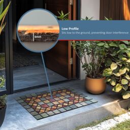 Nicoman Eco-Friendly Elegant Tile Mat Barrier Doormat Blue Border - Size: 90 cm x 60 cm - thumbnail 4