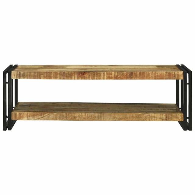 Berkfield Home Modern Coffee Table 120x50x38 cm Solid Wood Rough Mango in Brown - Size: 120 x 50 x 38 cm - image 1