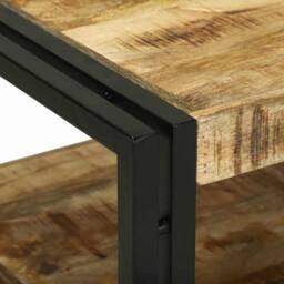 Berkfield Home Modern Coffee Table 120x50x38 cm Solid Wood Rough Mango in Brown - Size: 120 x 50 x 38 cm - thumbnail 6
