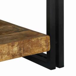 Berkfield Home Modern Coffee Table 120x50x38 cm Solid Wood Rough Mango in Brown - Size: 120 x 50 x 38 cm - thumbnail 7