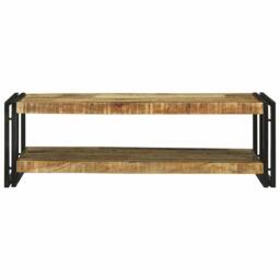 Berkfield Home Modern Coffee Table 120x50x38 cm Solid Wood Rough Mango in Brown - Size: 120 x 50 x 38 cm - thumbnail 1
