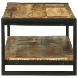 Berkfield Home Modern Coffee Table 120x50x38 cm Solid Wood Rough Mango in Brown - Size: 120 x 50 x 38 cm - thumbnail 4