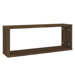 Berkfield Home Wall Cube Shelves 2 pcs Brown Oak 60x15x23 cm Engineered Wood - Size: 60 x 15 x 23 cm - thumbnail 3