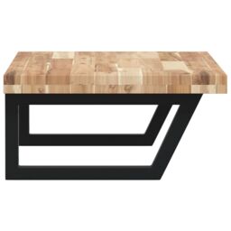 Berkfield Home Basin Shelf Wall Mounted Steel & Solid Wood Acacia in Brown - thumbnail 5